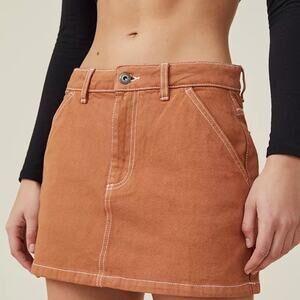 COTTON ON Cargo Denim Low Rise Mini Skirt